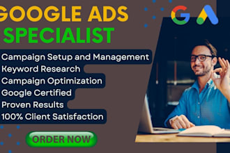 setup and manage google ads account like search display shopping and youtube ads