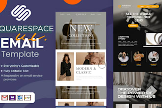 design squarespace email template, design editable squarespace newsletter