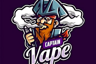 make a yea chasing beautiful vape, hookah, smoke, cannabis logo design