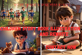 illustrate 3d children book illustration and children story book for kids story