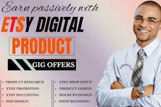 design etsy digital product mockups ,optimize etsy listings, etsy shop setup