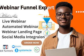 setup a webinar funnel using everwebinar, webinarjam and integration with zoom