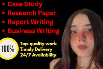 do research and summary writing, case study analysis, business report writing