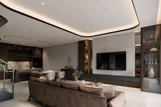 do modern residential interior design and render