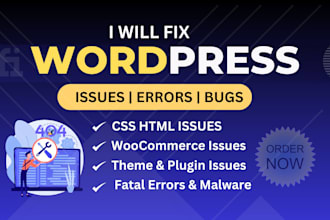 fix wordpress errors, issues, and problems, offering expert help and support