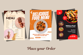 design food menu, posters and advertisement posts