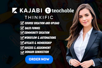 design kajabi website online course on teachable thinkific kajabi sales funnel