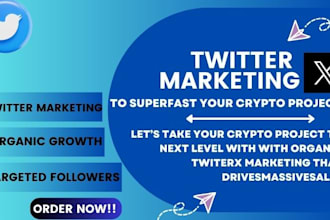 be your twitter x manager to market crypto project professionally, x marketing