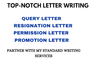 write a standard query, resignation ,permission letter and other letter for you