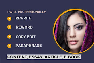 manually write rewrite edit proofread your book, ebook plagiarism free content