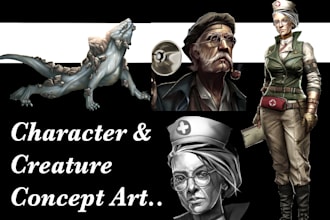 create realistic character and creature concept art