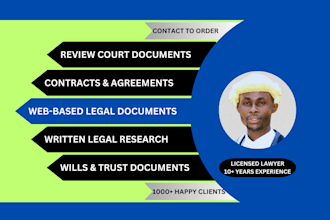 review your legal contracts, court papers, research, and other legal documents