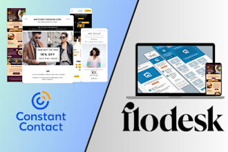 manage your email marketing, design newsletter, on flodesk and constant contact