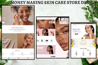 design money making skin care store design beauty website skin care website