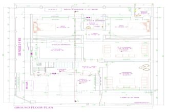 redraw architectural floor plan, elevations and sections