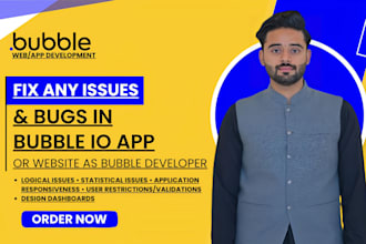 fix any bugs in your bubble io app or website as bubble developer