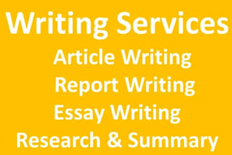 do research and summary writing, literature, review, case study, reports