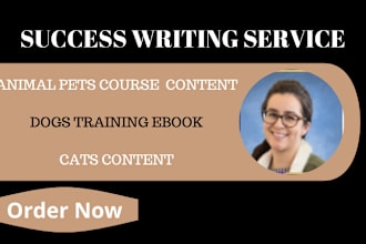 prepare your  pets course content on animal care, cats, dogs and pet training