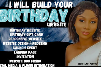 build birthday website event party website digital invitation rsvp landing page