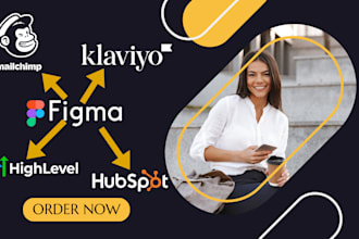 design and integrate from figma to klaviyo, mailchimp, hubspot, or gohighlevel
