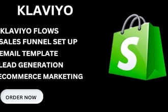 set up kiaviyo flows, klaviyo email marketing for shopify ,ecommerce marketing