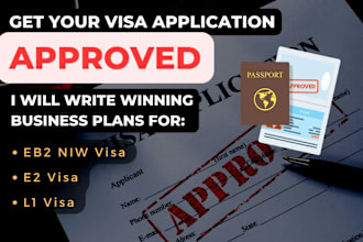 write immigration business plan for eb2 niw, e2, l1 visa USA