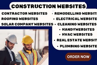 design construction website, contractor website remodelling website, roofing etc