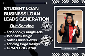 generate student loan leads payday loan leads mca leads business loan leads