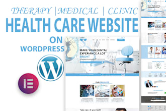 create a healthcare website, therapy website, health medical website for you
