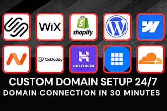 connect domain and setup custom domain for shopify, wix, webflow, and canva