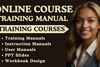create training manual, manual workbook, training course, PPT slide, user guide