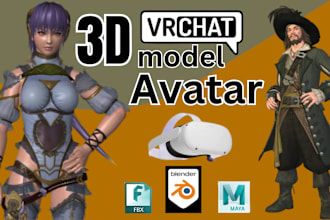 create a custom vrchat furry avatar 3d model character vrchat avi vrc for gaming