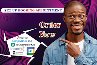 set up oncehub, bookeo, square, calendly, youcanbookme, acuity scheduling