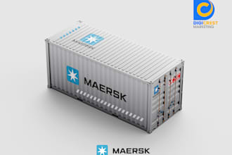 create professional box trailer , trailer wrap 3d model design