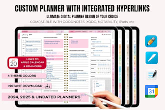 design etsy digital planner, etsy digital product, hyperlinked planner, etsy SEO