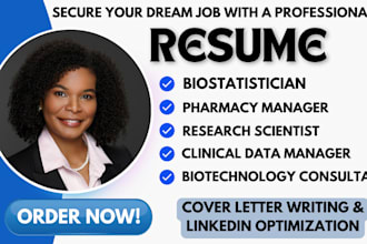write healthcare, pharmaceutical, biotechnology, diagnostics, data analysis cv