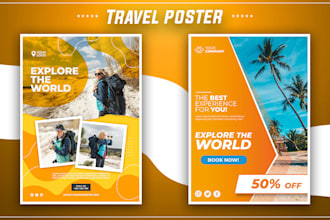 design a beautiful travel poster or flyer in 10 hours