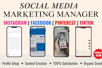 be your social media posts design marketing manager instagram content creator