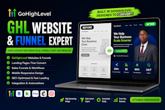 design revamp gohighlevel website ghl workflow automation ghl funnel ghl expert