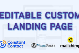 design a landing page in constant contact, mailchimp, wordpress