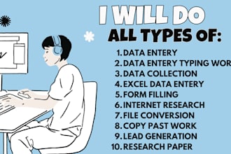 data entry typing work,data collection and copy paste job
