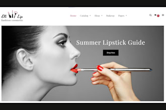 design glamorous lipstick shopify store beauty website nails shopify store