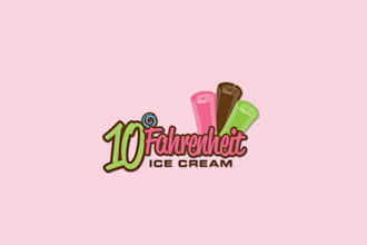 design ice cream monogram and shop logo