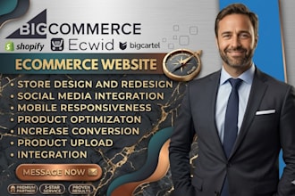 design bigcommerce website, shopify, woocomerce, ecwid, bigcartel store for you