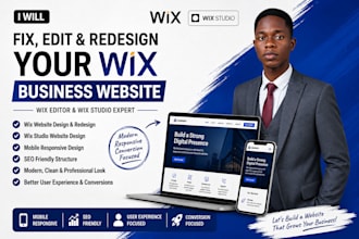 edit, design redesign wix website luxury wix studio booking website wix business