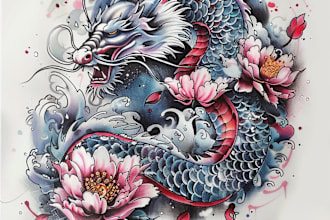 make an awesome japanese tattoo desing