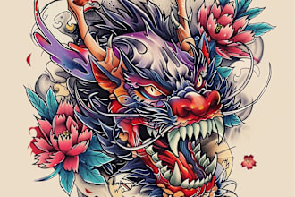 create a japanese tattoo desing that you want