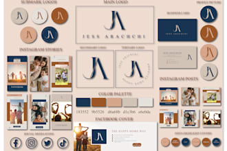 design luxury personal brand logo with instagram social media branding