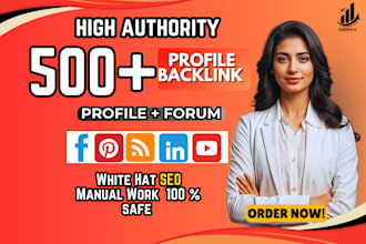 do 500 SEO profile backlinks with da 90 and tf 50 to boost google ranking