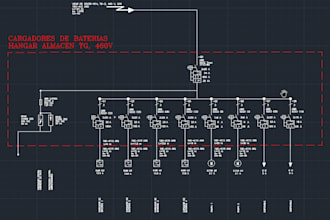 professional electrical diagram for delivery in PDF and dwg formats